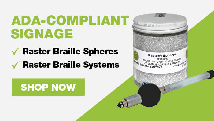 create ada-compliant signage with accent braille sphere and systems