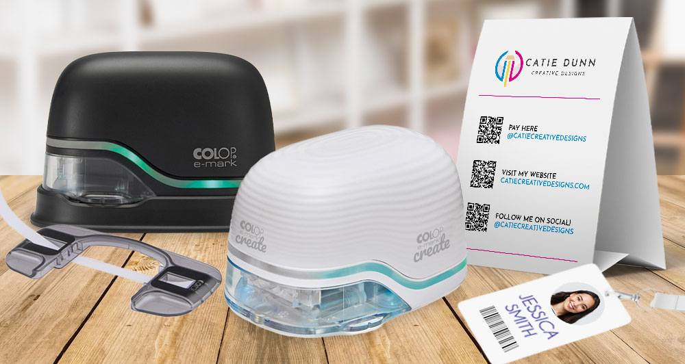 COLOP e-mark create printer and personalized products