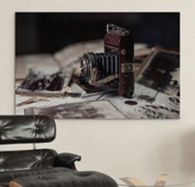 newspaper and camera