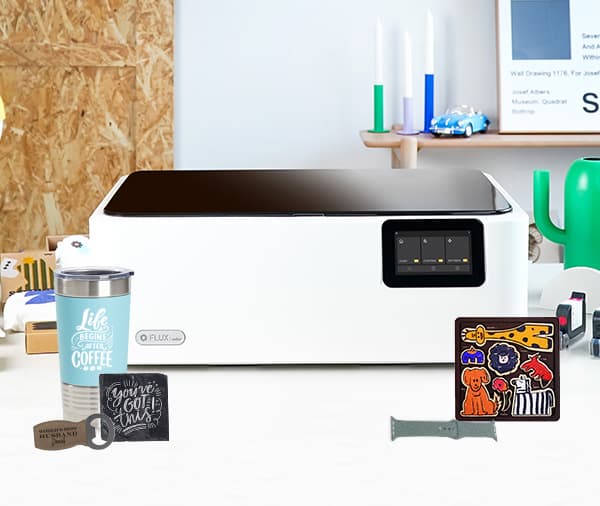 white printer with products