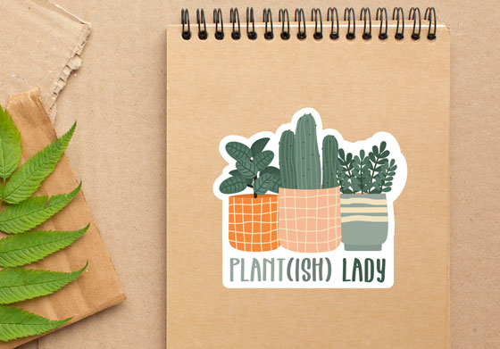 Printed Sticker on Notebook