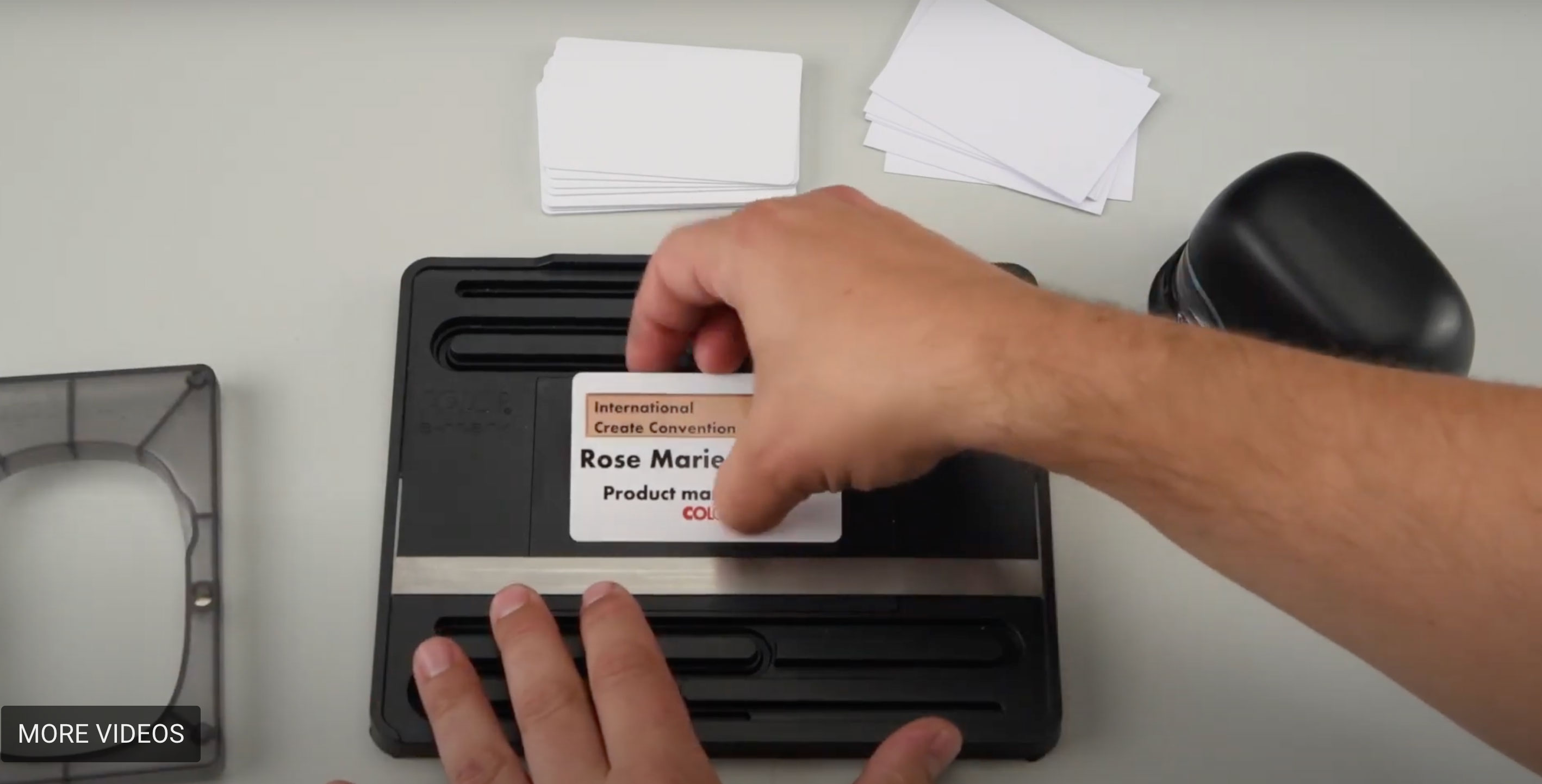 personalized card on multiline printing tool