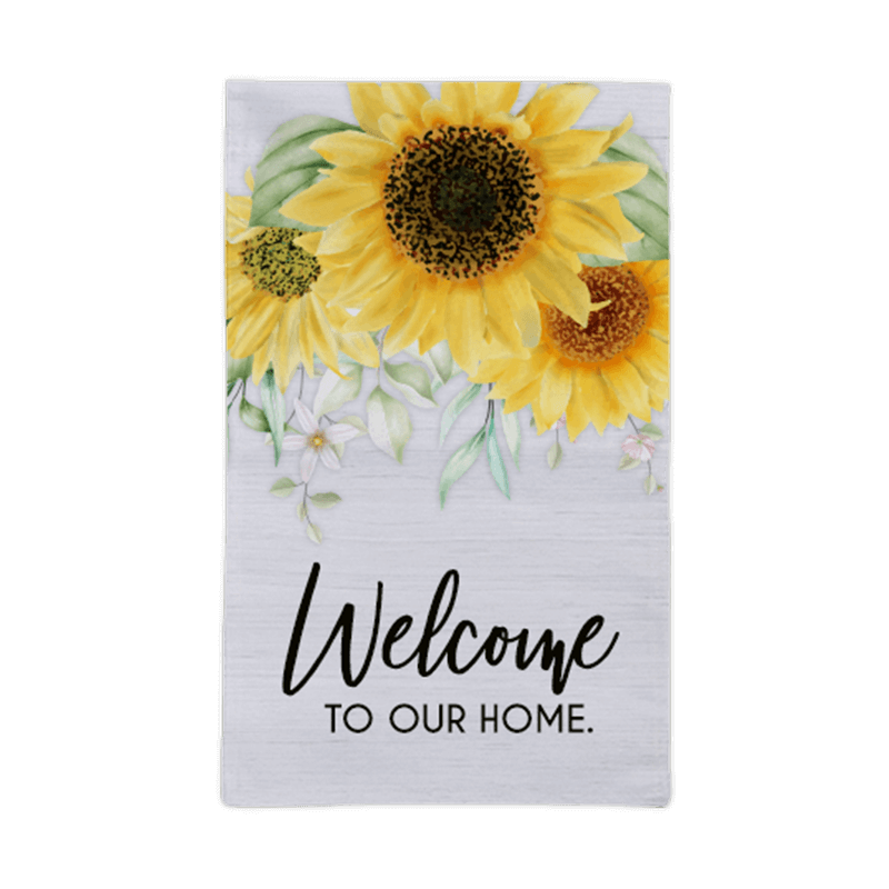 customized garden flag with sunflowers and welcome